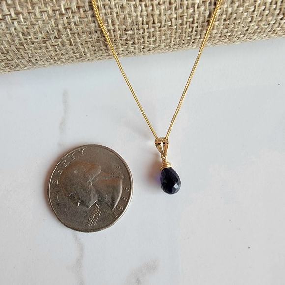 Iolite Necklace Crystal Gemstone Jewelry - Picture 2 of 4